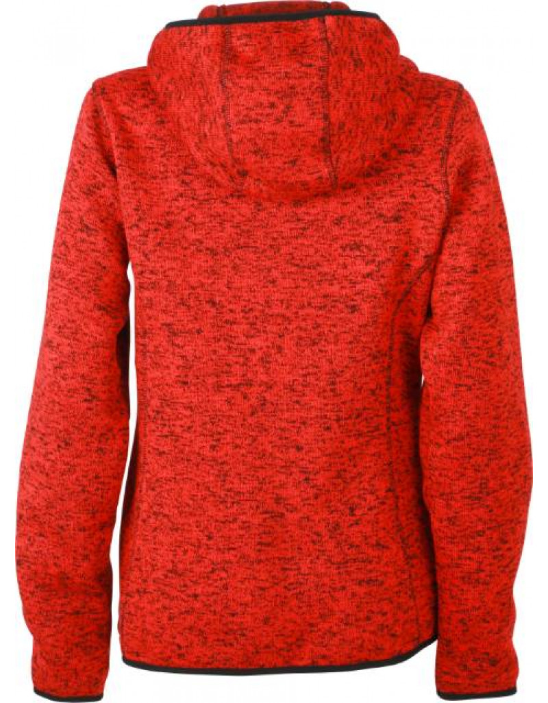 Jachetă tricotată cu glugă din fleece pentru femei